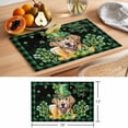 thumbnail image 6 of St Patricks Day Placemats Set of 6 Watercolor Dogs Green Shamrock Plaid Place Mats Indoor Wipeable Table Mats Washable Cloth Dining Table Placemats for Kitchen Holiday Party Home Decor 13x19 Inch, 6 of 9