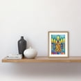 thumbnail image 2 of Jewish Menorah Candle Patterns Folk Art Watercolour Painting Artwork Framed Print Wall Art 9X7 Inch, 2 of 5