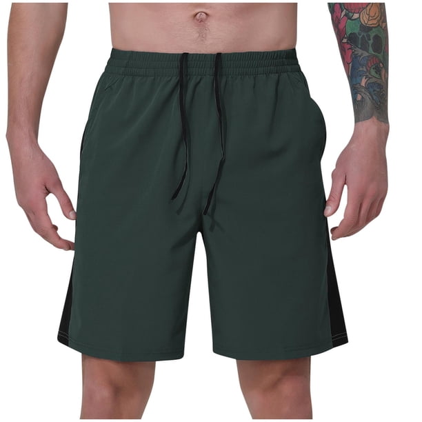 Pantalones Cortos Deportivos Casuales para Hombres Pantalones Cortos de Fitness Respirables de Secado Rápido con Bolsillos para Correr Y Gimnasio