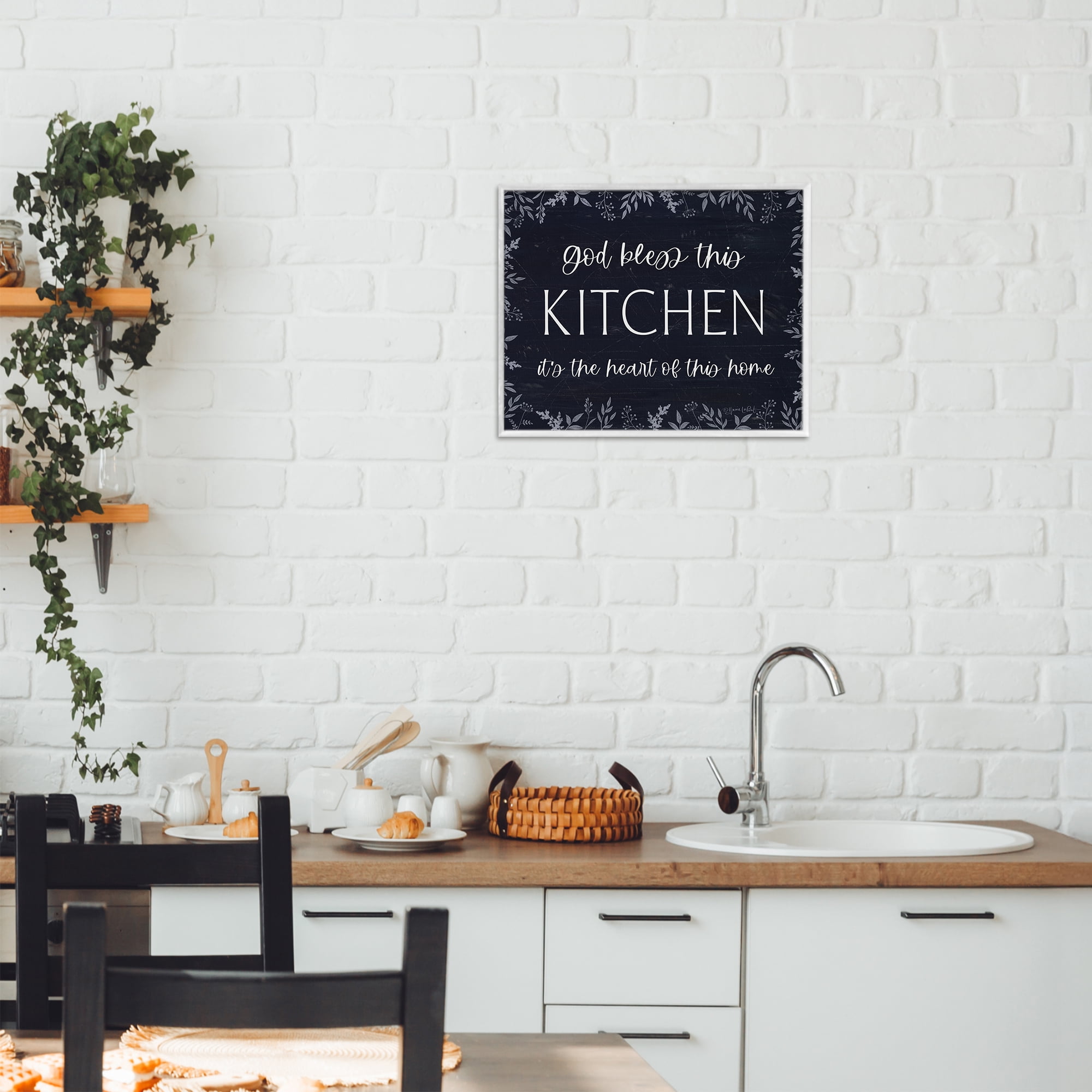 Stupell Industries Kitchen Heart Of This Home White Framed Giclee Art, design by Annie LaPoint