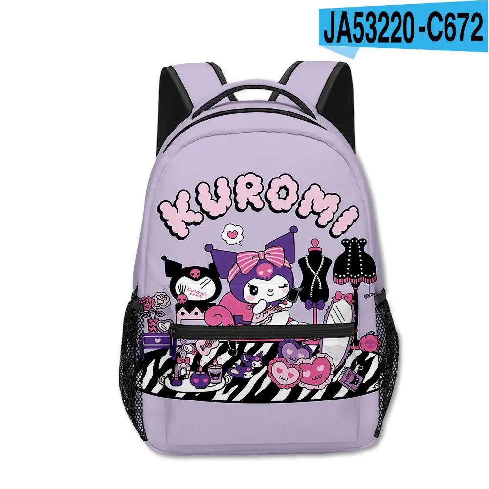 MINISO Printing Peripheral Sanrio Kuromi Kuromi Primary and Secondary School Students Anime Backpack Cartoon School Bag Mochila
