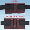 thumbnail image 3 of Leather Holster for iPhone 15, 15 Pro, 14, 14 Pro, 13 Pro, 13, 12 Pro, Xs, 11 Pro, X, 10 Belt Case with Belt Clip Cell Phone Belt Holder Pouch Cover Fits Phone with Otterbox Case Burgundy, 3 of 6