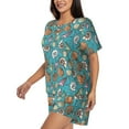 thumbnail image 2 of Naloa Cute Conch Women's Short-Sleeved Pajama Set, Loungewear, Summer pajamas, Breathable Cozy - Large, 2 of 9