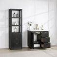 thumbnail image 4 of Cadiz 36" Single Vanity in Fir Wood Black with Composite top in Lightning White, 4 of 18