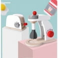 thumbnail image 3 of Pretend Play Kitchen Wood Simulation Toasters Bread Maker Coffee Machine Children Game Toy Early Childhood Educational Toys, 3 of 7