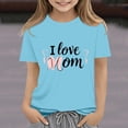 thumbnail image 2 of T-shirt à Manches Courtes Imprimé à Col Rond pour Enfants, Tissu en Polyester Doux Confortable Tenue Décontractée pour l'Été le Printemps l'École Usage Quotidien, 2 of 7