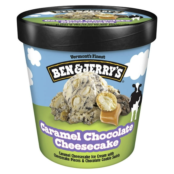 Ben & Jerry's Caramel Chocolate Cheesecake Ice Cream Kosher Milk Cage-Free Eggs, 1 Pint