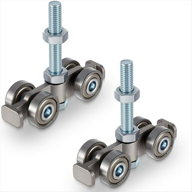 Conjunto de 4 Ruedas Silenciosas para Carros de 1-5/8 Pulgadas de y Todos los Perfiles de 1-5/8 Pulgadas o Más de con Perno M10 (2 Unidades)