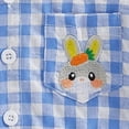 thumbnail image 5 of mgoYE Toddler Boy Clothes 4t Toddler Boy Easter Clothes Baby Boy Bunny Short Sleeve T Shirt Button Top Spring Summer Clothes(Blue,5-6 Years), 5 of 7
