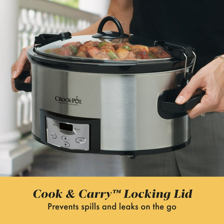 Crock-Pot, Slow Cooker, 6.0-Quart, Programmable Stainless Steel