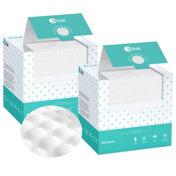 Toallas faciales desechables Ditoi ultra gruesas, 100% biodegradables