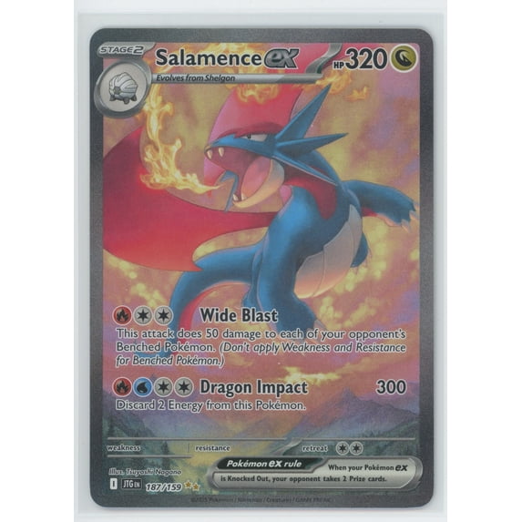 2025 Pokemon Scarlet & Violet Journey Together Salamence ex Special Illustration Rare #187/159