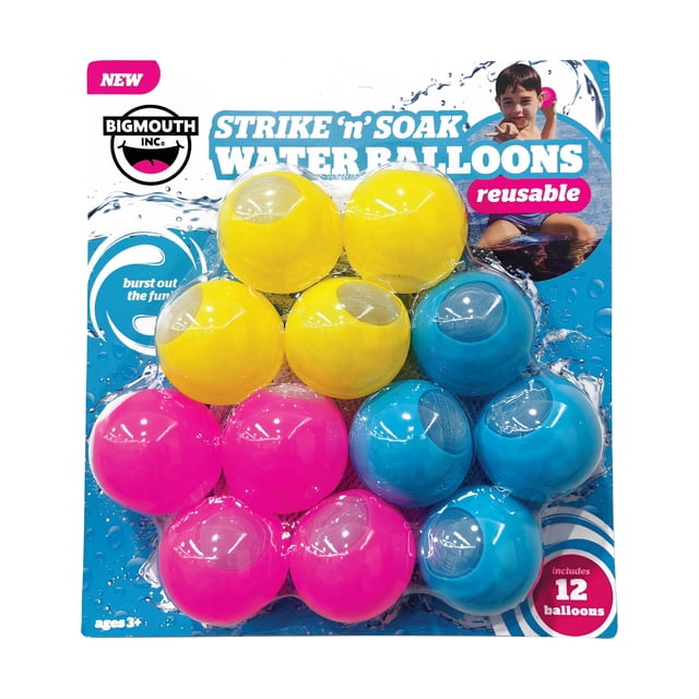 Juego de 12 globos de agua reutilizables BigMouth Inc., llenado rápido