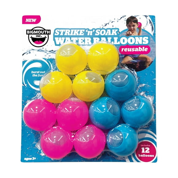 Juego de 12 globos de agua reutilizables BigMouth Inc., llenado rápido