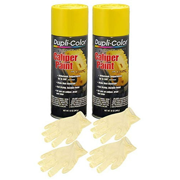 Sherwin Williams Company Dupli Color Yellow Caliper Paint 12 Oz Bundled With 2 Pairs Of Latex Gloves 4 Items Com - Dupli Color Caliper Paint Kit Yellow