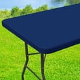 thumbnail image 1 of Mantel Moosfor Spandex rectangular de 5 pies, azul marino, 1 of 9