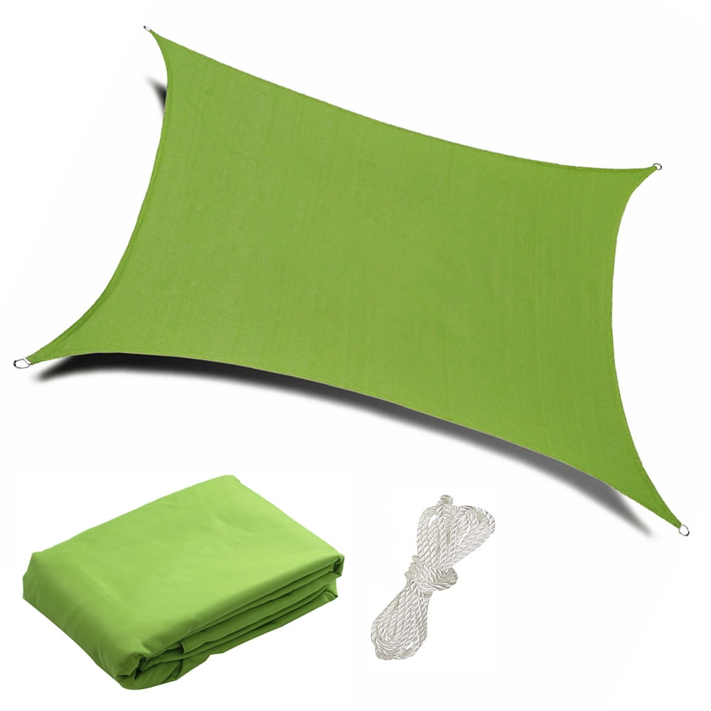 Green 12ft x 12ft Waterproof Sun Shade Sail Canvas Sun Awning Shelter