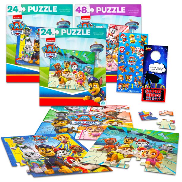 Juego de rompecabezas Paw Patrol Movie Premier, paquete de 3 con pegatinas