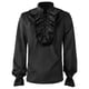 thumbnail image 1 of Camisa medieval de caballero de moda para hombre - Cuello gótico con volantes, manga larga - Ante - Liso - Fiesta/Cita - Todas las estaciones - Varias tallas, 1 of 7