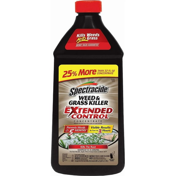 Spectracide Weed & Grass Killer With Extended Control Concentrate, Extended Weed And Grass Control, Prevents Weeds Coming Back, 40 fl Ounce