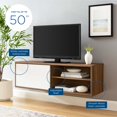 thumbnail image 4 of Media TV Stand Console Table, Wood, Brown Walnut White, Modern Contemporary Urban Design, Living Lounge Room Hotel Lobby Hospitality, 4 of 8