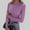 Purple, variant on Plus Size Womens Ribbed Long Sleeve Shirts Trendy Lettuce Trim Mock Neck Blouses Stretch Comfy Layer Shirts Slimming T Shirts, Brown