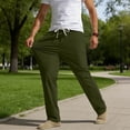 thumbnail image 6 of Gamivast Pants for Men Straight Leg Dressy Pants Lightweight Breathable Drawstring Elastic Waist Relaxed Fit Everyday Casual Pants, 6 of 8