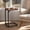 Rustic Brown, variant on LEDREM C-Shaped End Table - Slim Sofa Side Table with Metal Frame, Space-Saving Bedside Table for Living Room & Bedroom, Rustic Brown