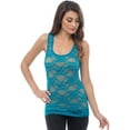 thumbnail image 1 of Sheer Nylon Lace Racerback Tank Top, 1 of 1