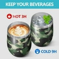 thumbnail image 4 of Camouflage 12oz Stainless Steel Insulated Wine Tumbler with Lid and Straw – Double Wall Vacuum Mug for Hot & Cold Drinks, 304 Steel Interior, Sweat-Free Design, 4 of 5