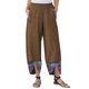 thumbnail image 1 of Gibobby pantalones de mezclilla afelpados mujer Pantalones de pierna ancha informales irregulares con cintura elástica y estampado suelto informal a la moda para mujer (Marrón, S), 1 of 5