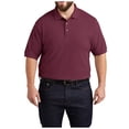 thumbnail image 2 of Yellow Rooster Mens Short Sleeve Heavyweight Cotton Pique Polo Burgundy M, 2 of 4