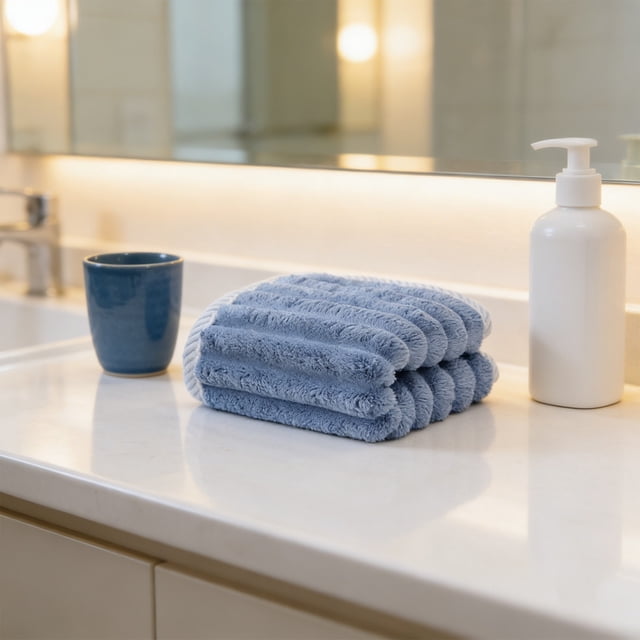 Toalla de baño suave y absorbente | Polar de poliéster de secado rápido | Ampliada y gruesa para baño y ducha | Toalla de manos y cuerpo para casa, gimnasio o viajes | Rosa, azul, gris, blanco