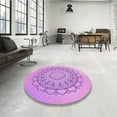 thumbnail image 4 of Ahgly Company Machine Washable Indoor Rectangle Transitional Pastel Purple Pink Area Rugs, 2' x 3', 4 of 7