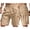 Khaki, variant on WIZUTIZ Cargo Shorts for Men Knee Length Wide Leg Bermuda Long Shorts Casual Summer Stretch Waist Hiking Pants