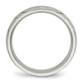thumbnail image 4 of Auriga Fine Jewelry Stainless Steel Polished and Textured Criss Cross Design 6 mm Band for Women Size 6, 4 of 6