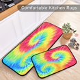 thumbnail image 5 of 2-Piece Kitchen Rugs Set Non-Slip Mats Carpet Floor for Kitchen, Bathroom (19.7"x27.6" & 19.7"x47.2") Tie-dyed Colorful Spiral Pattern, 5 of 7