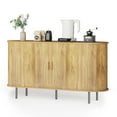 thumbnail image 3 of MARNUR Sideboard Buffet Cabinet 55" Storage Cabinet with 2 Sliding Tambour Doors, Adjustable Shelves for Kitchen Office Bedroom Hallway Entryway, Oak, 3 of 10