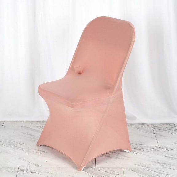 Efavormart 40 PCS Stretchy Spandex Fitted Folding Chair Cover Dinning Event Slipcover For Wedding Party Catering- Dusty Rose