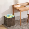 thumbnail image 6 of 5.3 Gallon Rustic Wood Trash Can Wastebasket with Handles, Brown, 6 of 8
