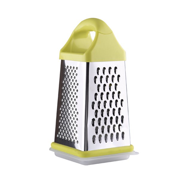 Rallador de 4 lados con recipiente - rallador/rebanador/triturador manual 4 funciones esenciales de cocina para rallar/rebanar grueso, medio, fino y microfino. Vhermosa WXOTTO-CWY-0998
