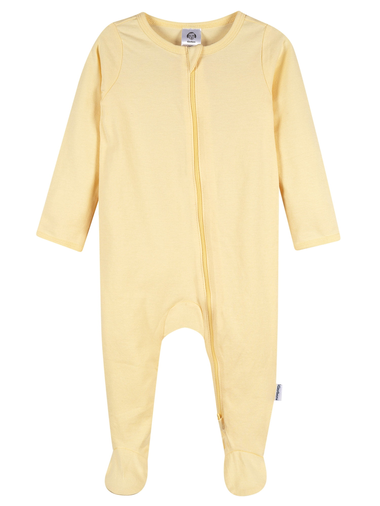 Gerber Baby Boy or Girl Neutral 2-Way Zipper Cotton Sleep 'N Play Footed Pajamas, 2-Pack, Sizes Newborn - 3/6 Months