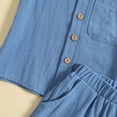 thumbnail image 5 of Baby Boys Clothes Set Toddler Infant Boys Button-down Shirt Tops + Cotton Gauze Shorts Summer Outfit 2PCS with Pockets, 5 of 6