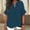 *Navy, variant on ClodeEU Women's Faux Linen V Neck Ruffle 3/4 Sleeve Blouse,Casual Loose Fit Solid Color Top Army Green,Women's Plus L