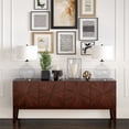 thumbnail image 4 of Henn&Hart 15" Clear Glass/Blackened Bronze Glass/Fabric Table Lamp, 4 of 10