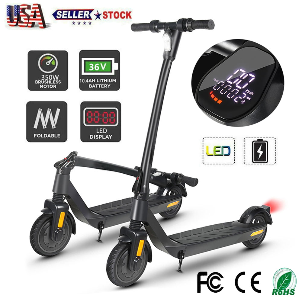 EverCross Folding Electric Scooter With Seat 800W Motor 28MPH LED Lights 10'' 