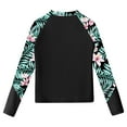 thumbnail image 3 of Alvivi Kids Girls Graphics Printed Long Sleeve Rash Guard Shirts Seaside Beachwear Sports Sunsuit Black 16, 3 of 5