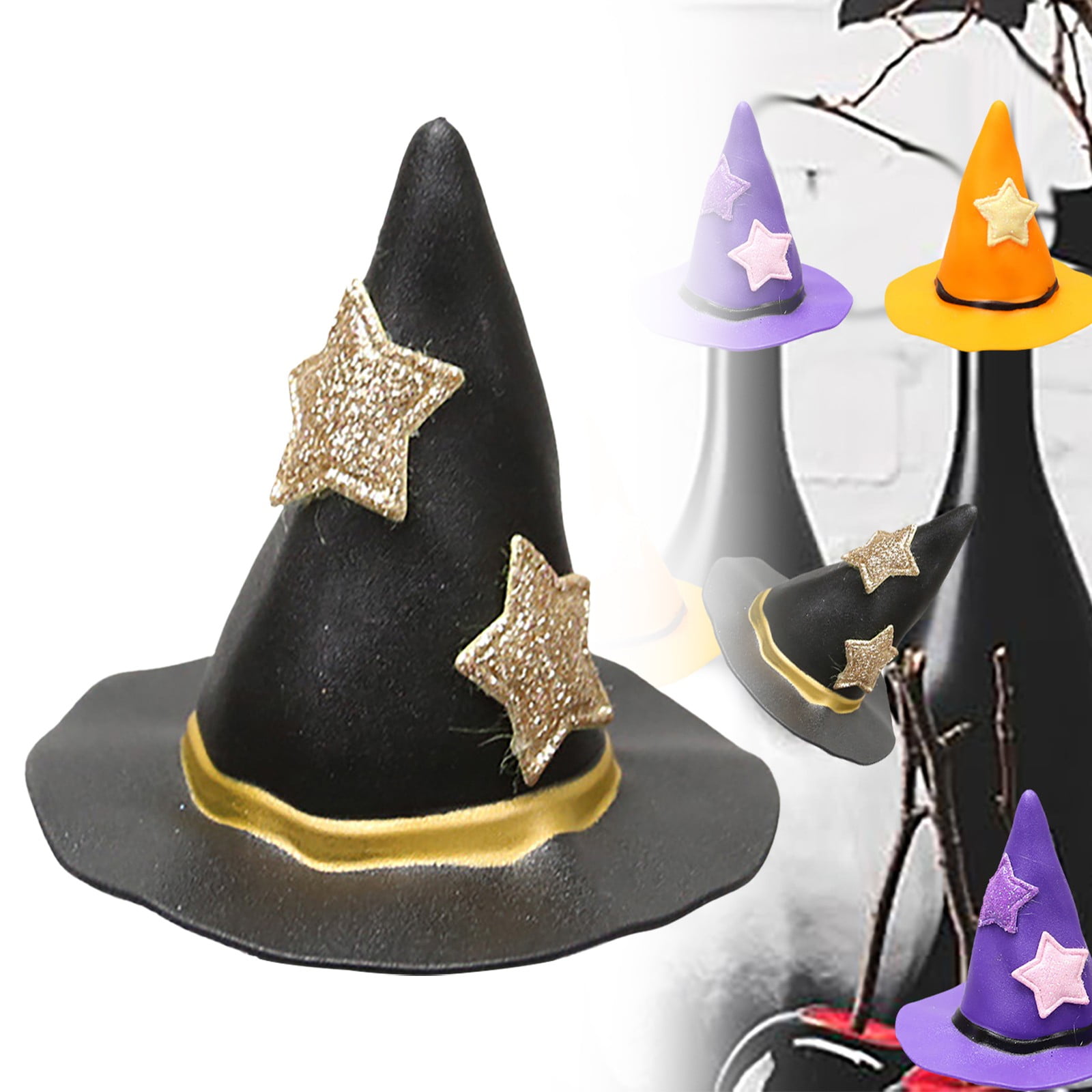 Chapeau De Pour Bouteille De Vin Halloween – Décoration De Fête En Tissu Non Tissé, Noir