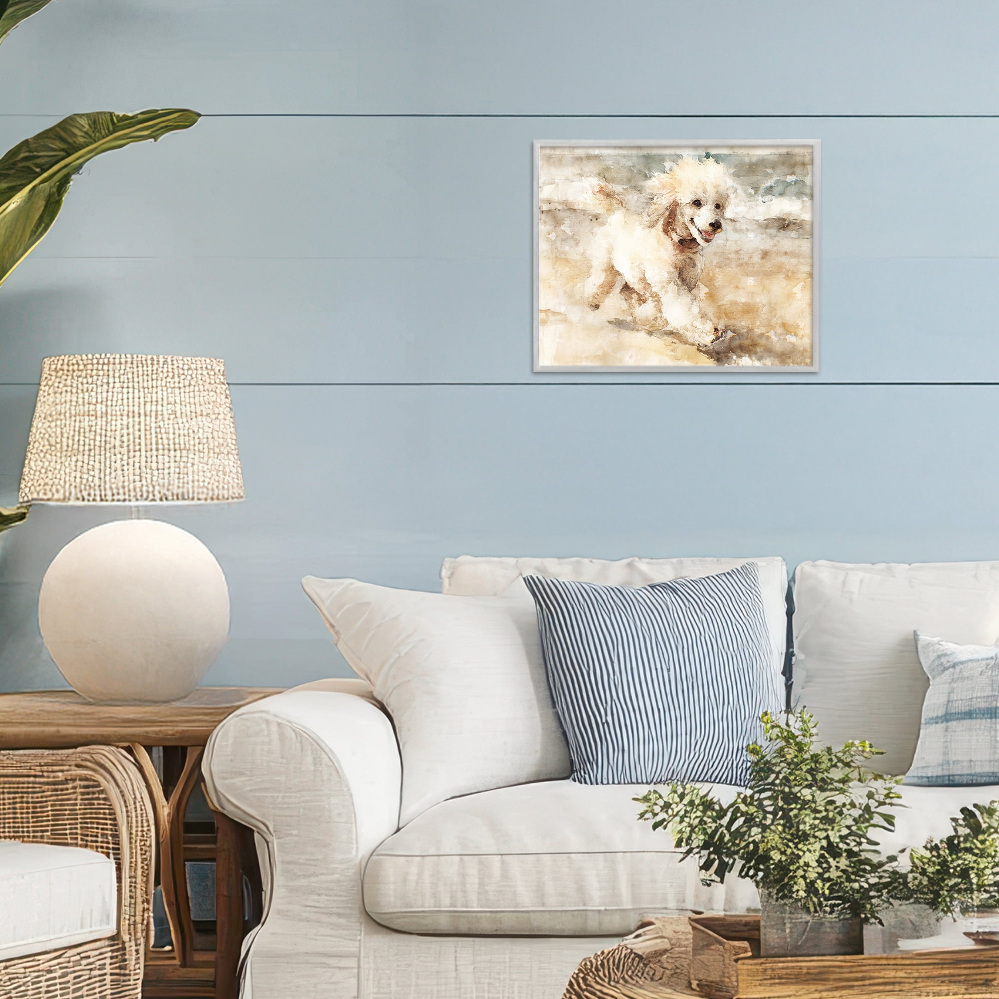 Stupell Industries Coastal Breeze & Poodle Gray Framed Giclee Art, design by Svetlana Aleynikova