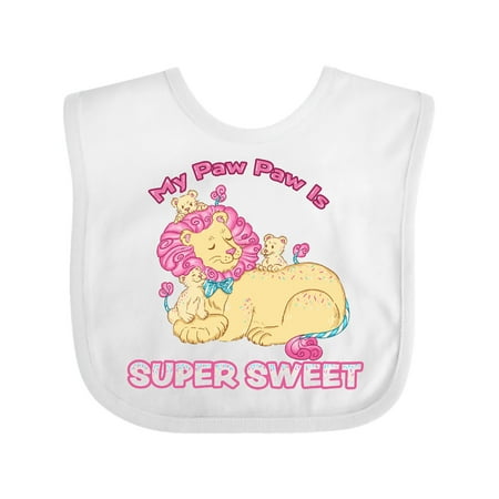 

Inktastic My Paw Paw Is Super Sweet Cotton Candy Lions with Pink Mane Gift Baby Boy or Baby Girl Bib